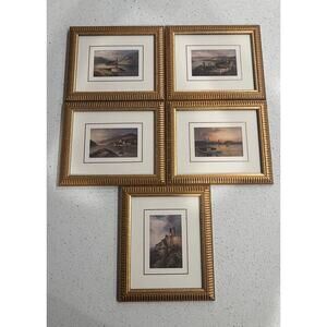 Set of 5 Original Antique Lithograph - Decorative Wall Art Circa 1920’s